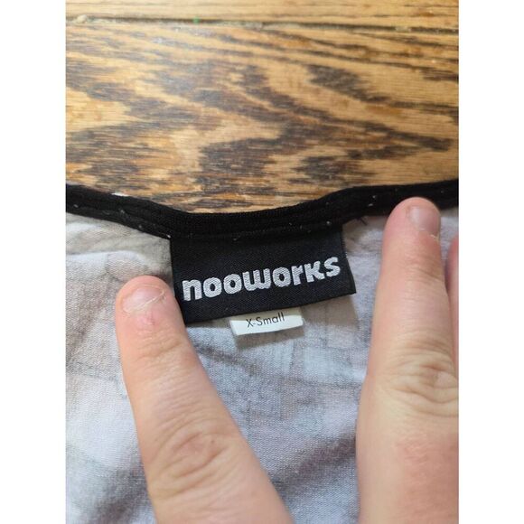 Nooworks brown&black abstract pattern dress sz XS - Picture 2 of 3